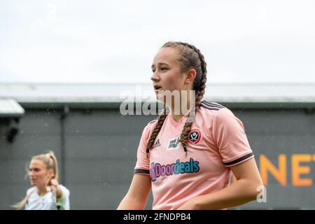 London, UK. 16th May, 2021. Lucy Watson (16 Sheffield United) during the Vitality Womens FA Cup game between Tottenham Hotspur and Sheffield United at The Hive, in London, England. Credit: SPP Sport Press Photo. /Alamy Live News Stock Photo
