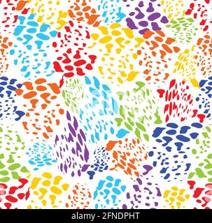 Abstract seamless colorful background  with irregular splashes in rainbow colors Stock Vector