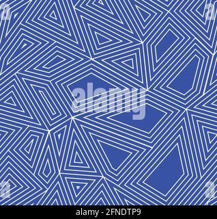 Modern abstract blue tile with polygonal line elements, seamless vector background Stock Vector