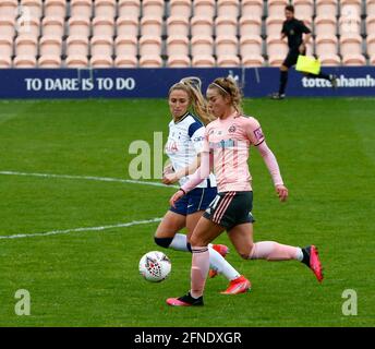 Barnet, UK. 16th May, 2021. EDGWARE, ENGLAND - MAY 16: during The Vitality Women's FA Cup Fifth Round Proper between Tottenham Hotspur and Sheffield United at The Hive Stadium, Barnet UK on 16th May 2021 Credit: Action Foto Sport/Alamy Live News Stock Photo