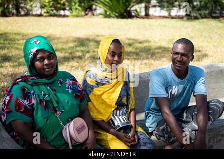 Group of the young black African people Stock Photo