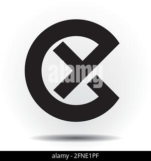 Cryptocurrency exchange, digital decentralized payment technology tokens logo, icon, symbol, brand, industry identity CYX Stock Vector