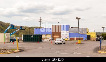 A Burger King restaurant under construction in Franklin, Pennsylvania, USA Stock Photo