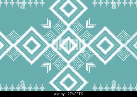 Geometric ethnic oriental ikat seamless pattern traditional design for background,carpet,wallpaper,clothing,wrapping,batik,fabric.Embroidery style Stock Vector