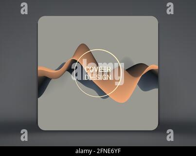 Abstract wavy background with modern gradient colors. Trendy liquid design. Motion sound wave. Vector illustration for banners, flyers and presentatio Stock Vector