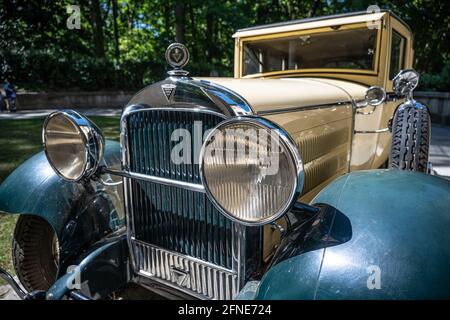 1929 Super Six Sedan from the Hudson Motor Car Company on display at the Swan House, located on the grounds of the Atlanta History Center. (USA) Stock Photo