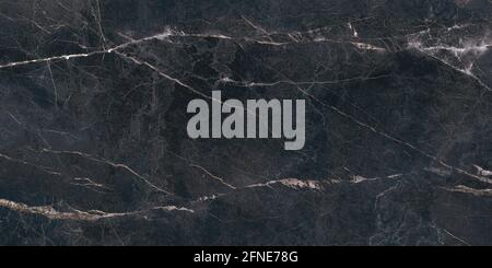 black color polished finish marble design with natural veins Stock Photo