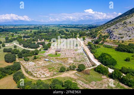 Aerial of the Unesco world heritage site Philippi, Macedonia, Greece Stock Photo