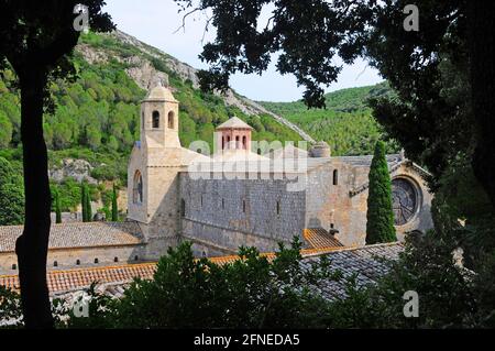 Abbey of Sainte-Marie de Fontfroide, in the department of Aude, France Stock Photo