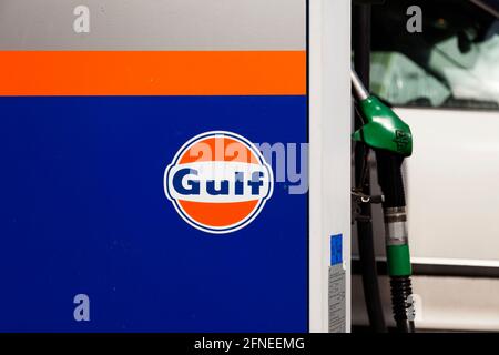 Umea, Norrland Sweden - May 2, 2021: well-known brand that sells petrol Stock Photo