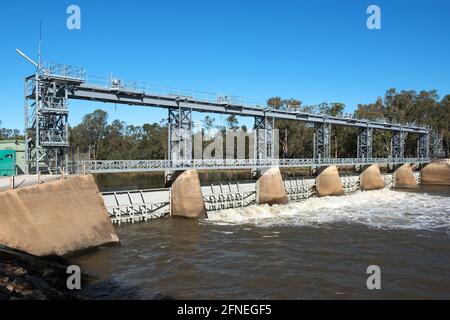 Gogeldrie Weir, Murrumbidgee River, near Leeton in New South Wales, Australia Stock Photo