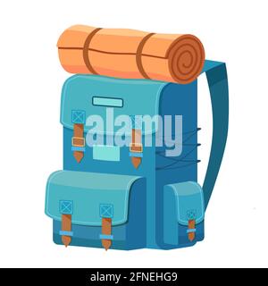 Backpack as Travel and Tourism Stock Vector