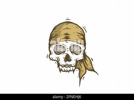 Skull of pirates with durag illustration design Stock Vector