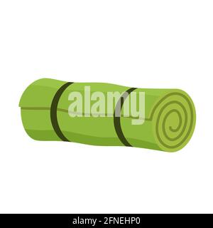 camping roll mat cartoon Stock Vector
