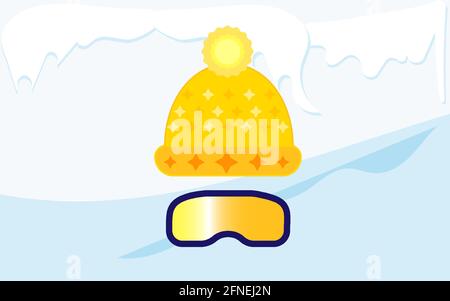 Warm winter hat and ski mask for winter sports Stock Vector
