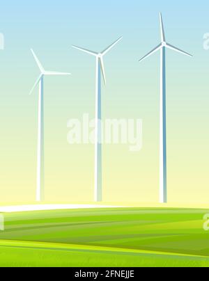 Renewable energy. Wind generator turbines Stock Vector Image & Art - Alamy