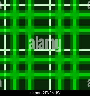 Traditional british seamless pattern known as tartan in green, light green, white. Stock Vector