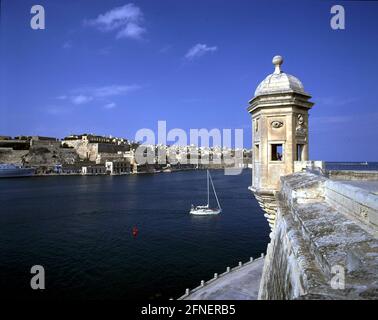 'Port entrance of La Valletta from the viewpoint ''Vedette [automated translation]' Stock Photo