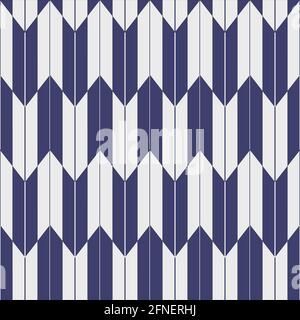 Traditional japanese seamless pattern like an arrow feather in blue and gray with vertical alignment. Stock Vector