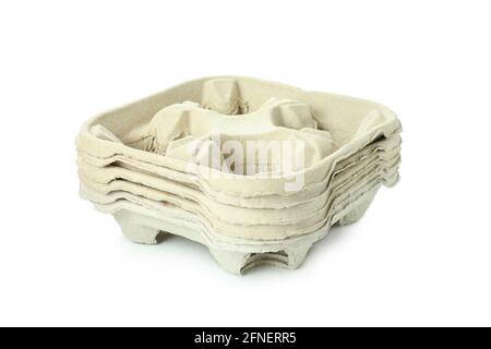 Stack of cup holders isolated on white background Stock Photo