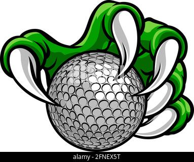 Golf Ball Claw Monster Sports Hand Stock Vector