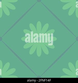 flowers seamless pattern design green tint background Stock Vector