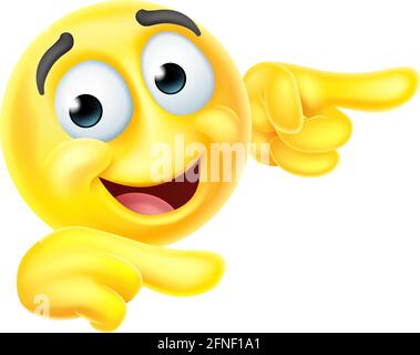 Pointing Emoticon Emoji Face Cartoon Icon Stock Vector