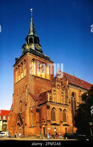 Parish church of St. Marien from the 14th century, rebuilt into a five-nave late Gothic hall church in brick Gothic style in the 16th century. [automated translation] Stock Photo