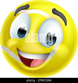 Tennis Ball Emoticon Face Emoji Cartoon Icon Stock Vector