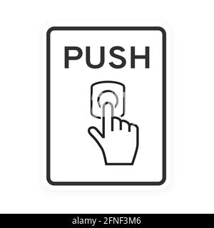 Door bell icon flat style design outline sign vector illustration isolated on white background. Stock Vector