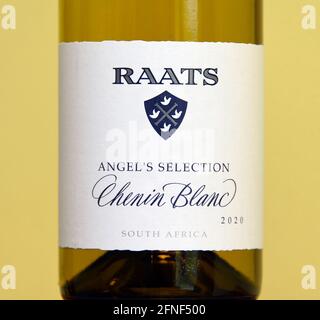Wine label. Raats Angel's Selection Chenin Blanc. 2020. South Africa. Stock Photo