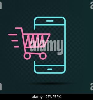 online sales shopping outline sign icon Stock Vector