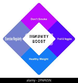 Diagram concept with Immunity Boost text and keywords. EPS 10 isolated on white background Stock Vector