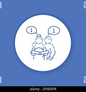 Courses for future parents color glyph icon. Pictogram for web, mobile app, promo. UI UX design element. Stock Vector