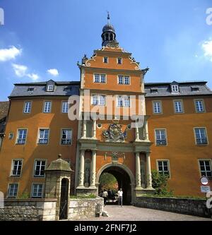 Gate tower of the castle of Bad Mergentheim, which belonged to the Teutonic Order. The present buildings date mainly from the 16th-18th centuries. [automated translation] Stock Photo