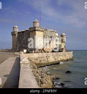 17th century Spanish fortress by the sea in the fishing village of Cojimar near Havana. [automated translation] Stock Photo