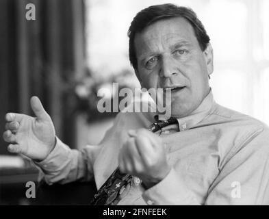 Portrait of Gerhard Schröder, the Minister President of Lower Saxony. At the time, he was running for the office of SPD candidate for chancellor and party leader. [automated translation] Stock Photo