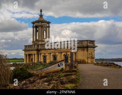 Normanton Church - arguably Rutland's most famous landmark, situated on the banks of Rutland Water close to the villages of Edith Weston and Empingham Stock Photo