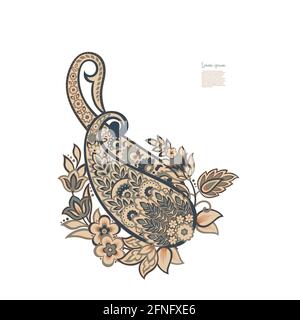 Vector Isolated indian pattern with paisley Stock Vector