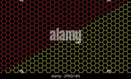 Red and yellow hexagons Abstract illustration background Stock Vector