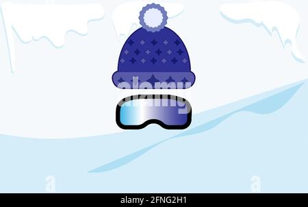 Warm winter hat and ski mask for winter sports Stock Vector