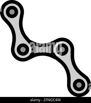 Bike Chain Icon. Editable Bold Outline With Color Fill Design. Vector Illustration. Stock Vector