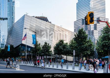 New York City, USA - June 19, 2018: Outdoor view of National September 11 Memorial and Museum Stock Photo
