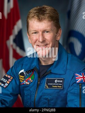 PARIS, FRANCE - circa 2015 - Portrait of the British astronaut Tim Peake at the European Space Agency headquarters in Paris, France - Photo: Geopix/ES Stock Photo