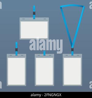 transparent plastic id card templates in set Stock Vector