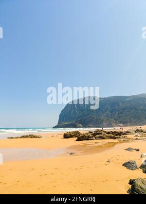 Laga Beach in Urdaibai Biosphere Reserve, Spain Stock Photo