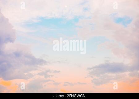 Light and soft pastel colored evening sky Stock Photo
