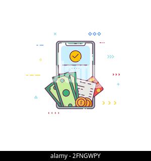 Mobile phone wallet Stock Vector