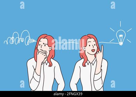 Having great idea and thinking process concept Stock Vector