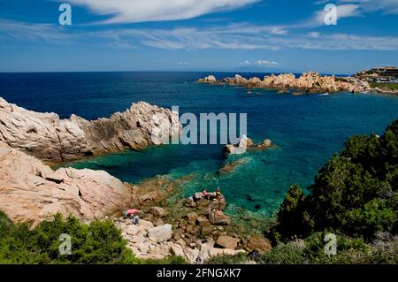 Beautiful scenery of Cala li Cossi beach in Italy Stock Photo